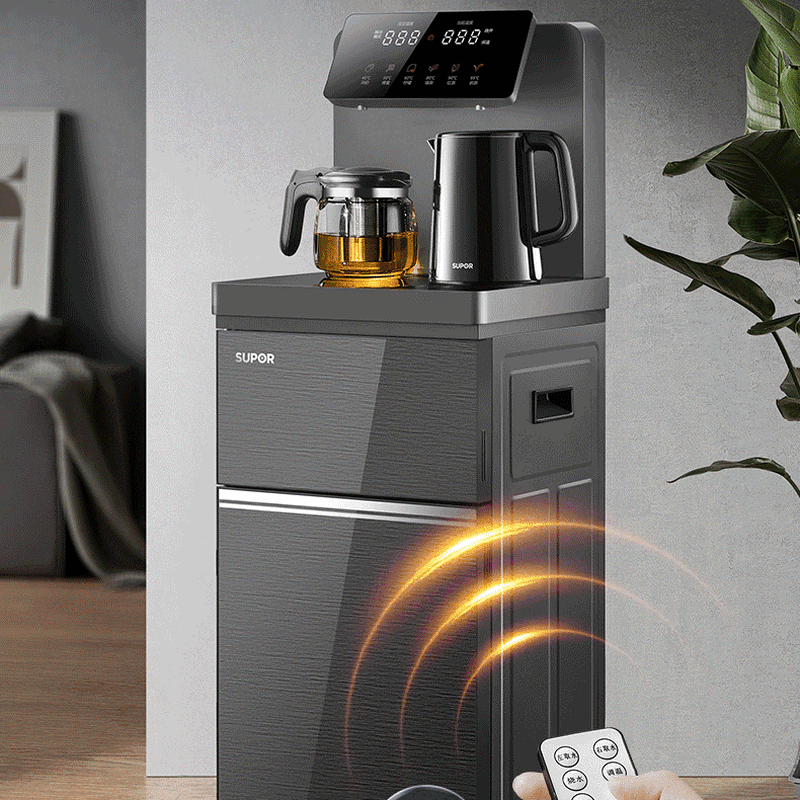 苏泊尔（SUPOR）ZMD安心系列智能遥控六段智能控温双壶双出水大容量储物柜茶吧机 SW-CBJ53C 即热制冷型