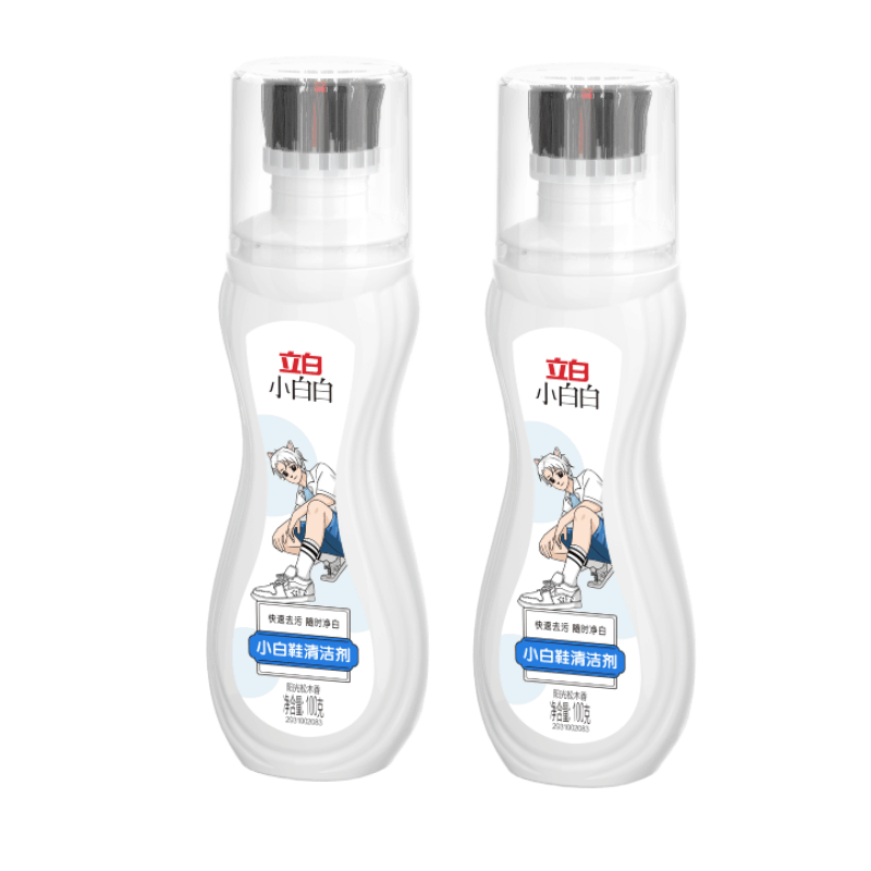 立白小白白白鞋清洁剂100g*2瓶洗鞋清洁运动鞋免水洗擦鞋神器自带刷头