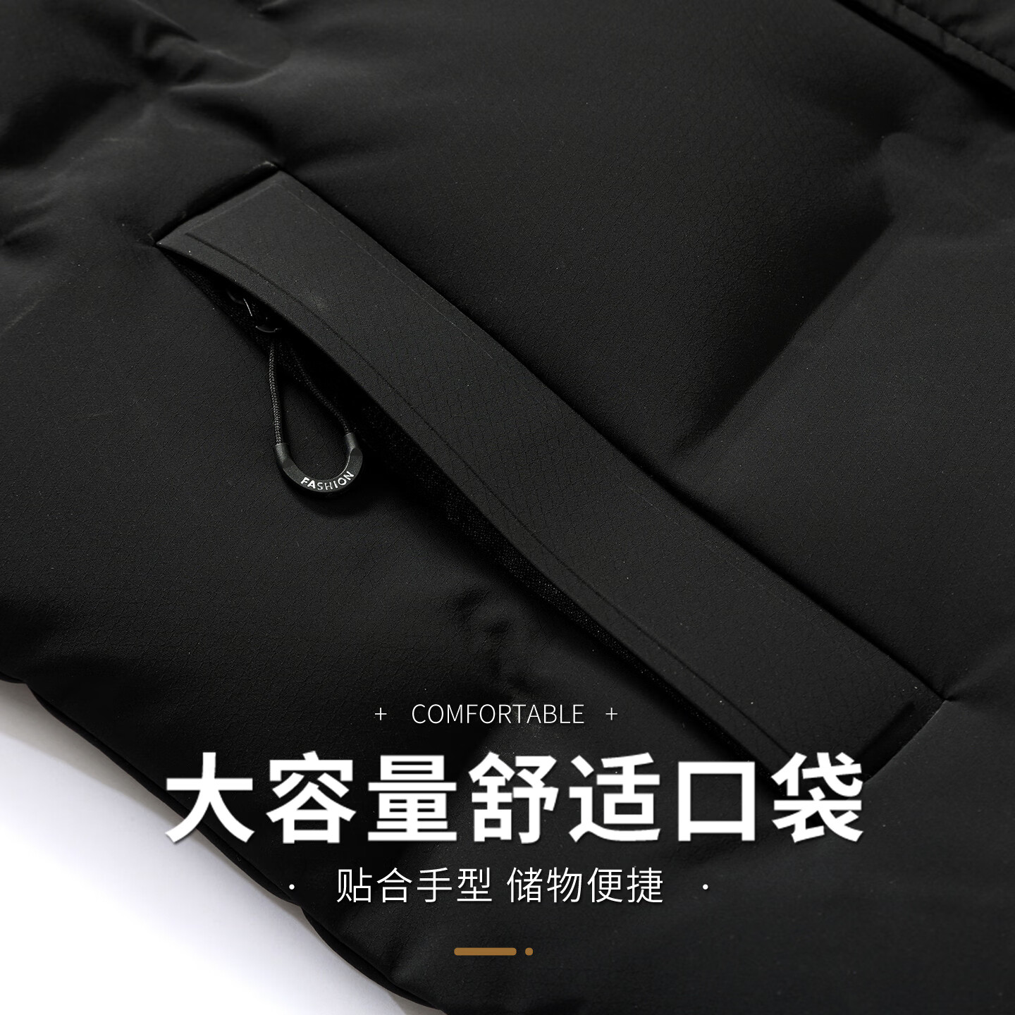 康博男士冬装短款加厚抗寒可拆帽羽绒服 XL 黑色