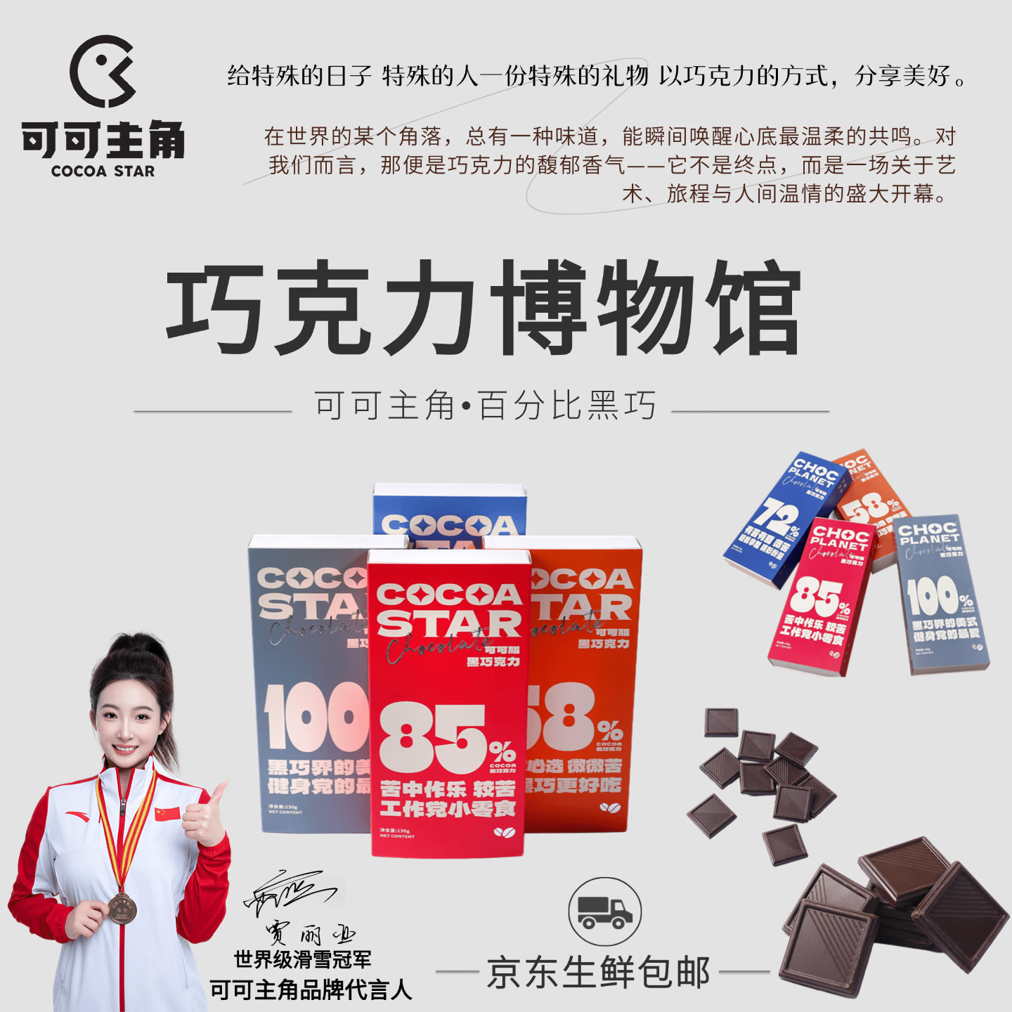 巧克市集【巧克力博物馆】可可主角百分比黑巧 每日黑巧 缓解压力改善情绪 85%+100%两盒（黑巧界的美式较苦）