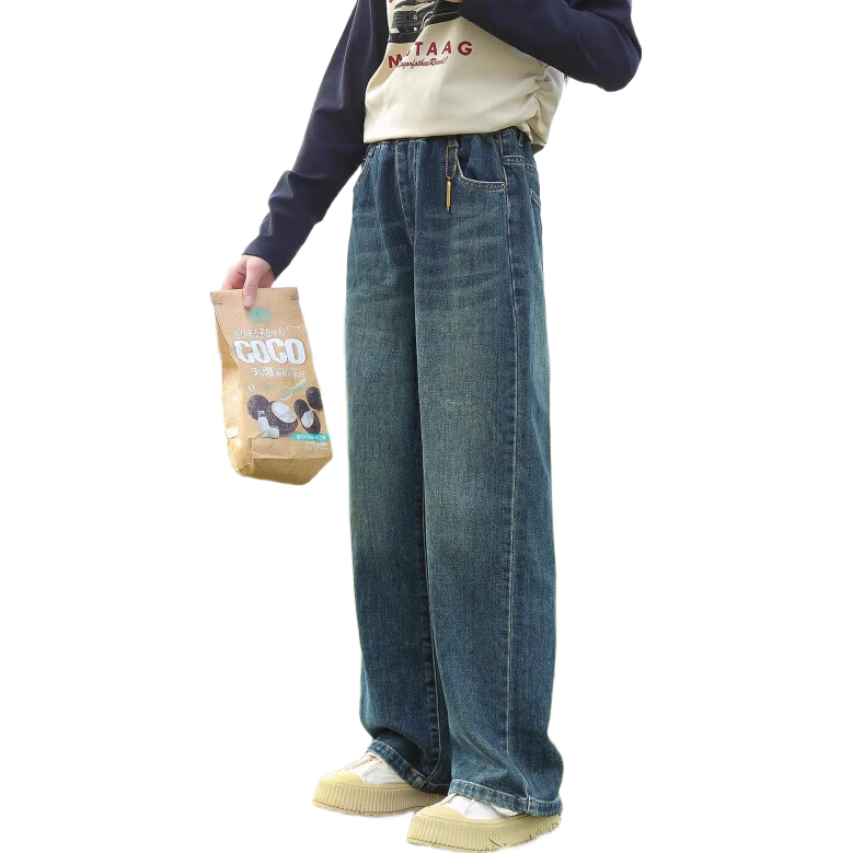 ���ڲ�����Ůͯţ�п���װ2025�¿��ͯ�＾��ͯ���ȿ����������Ů��ֱͲ ��ɫ 160 cm 34.15Ԫ