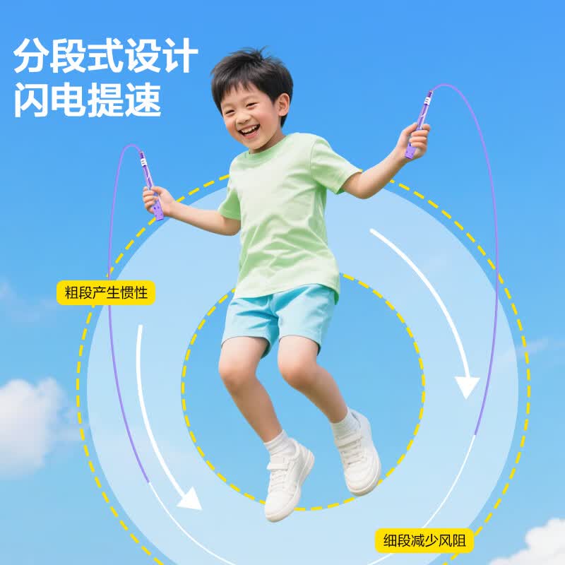 安踏（ANTA）双轴承沙专业式跳绳幼儿园儿童小学生专用考试6-12岁不打结初中生 双轴承中小学生训练专用款【刻度标注/自由调节长度】