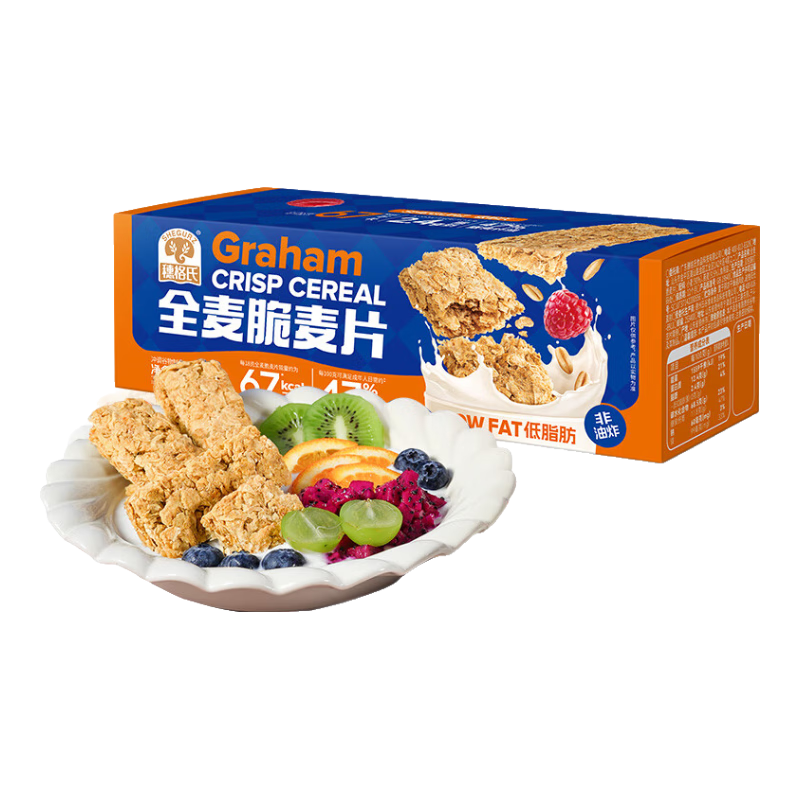穗格氏純谷物全麥脆麥片630g 低脂高纖非油炸0添加糖即食早餐代餐燕麥片 全麥脆 350g*1盒