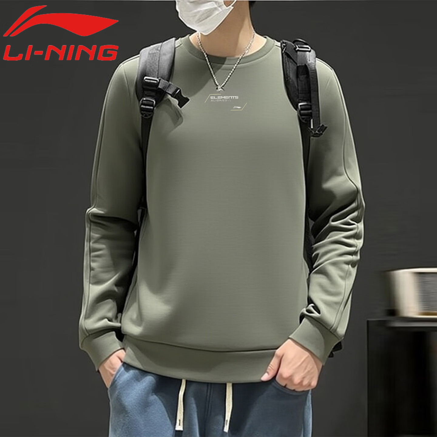 ���ڲ�����������LI-NING�� �˶�������ʿ�ﶬ�¿�Բ����ͷ��ʱ���ڴ������ܲ��������³��� ������57 3XL 69Ԫ