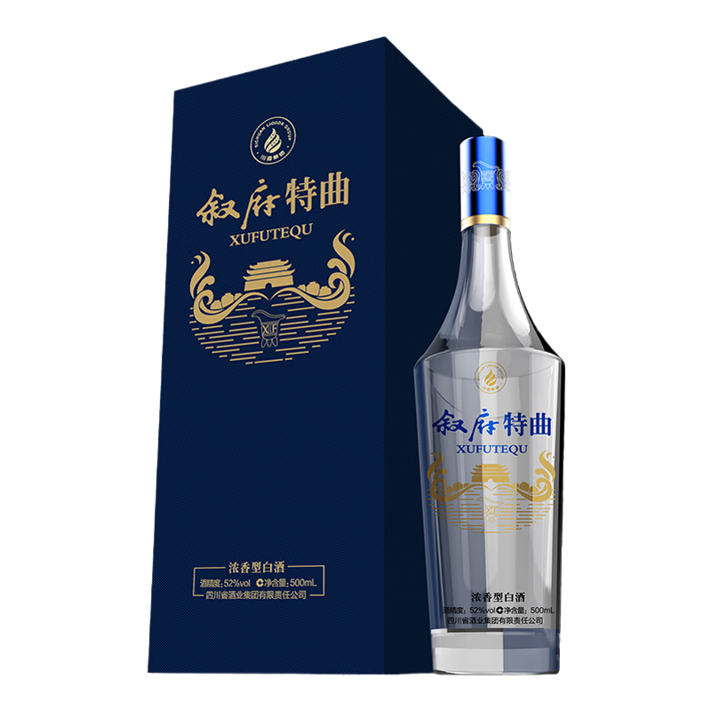 叙府酒 特曲(蓝) 五粮浓香型白酒 商务宴请 国产高度白酒 送礼长辈 42度 500mL 6瓶 整箱装