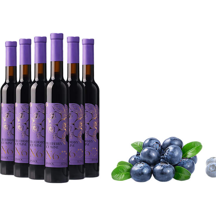 帝月藍莓冰酒N6低度微醺女士甜型果酒國產(chǎn)紅酒整箱6瓶裝送禮長輩 【2瓶】冰酒N6 375ml*2瓶（贈開瓶器+手提袋）