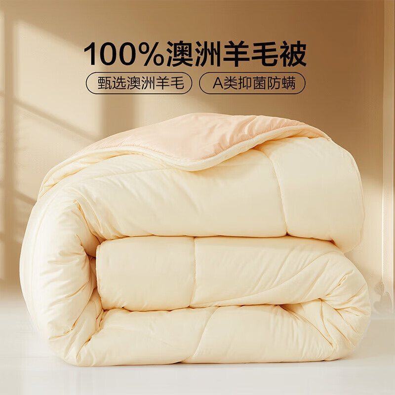 百麗絲被子澳洲羊毛a類(lèi)防螨蓬松保暖四季被冬季被芯加厚 澳洲羊毛抗菌防螨加厚冬被 150cm×210cm