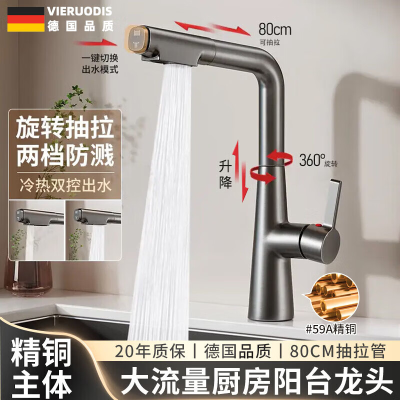 vieruodis���¹���ȫͭ����ˮ��ͷϴ�������ʽ������������������ˮ��ͷ Բ��Ǳͧ������ͷ�����ݻҡ� 216Ԫ