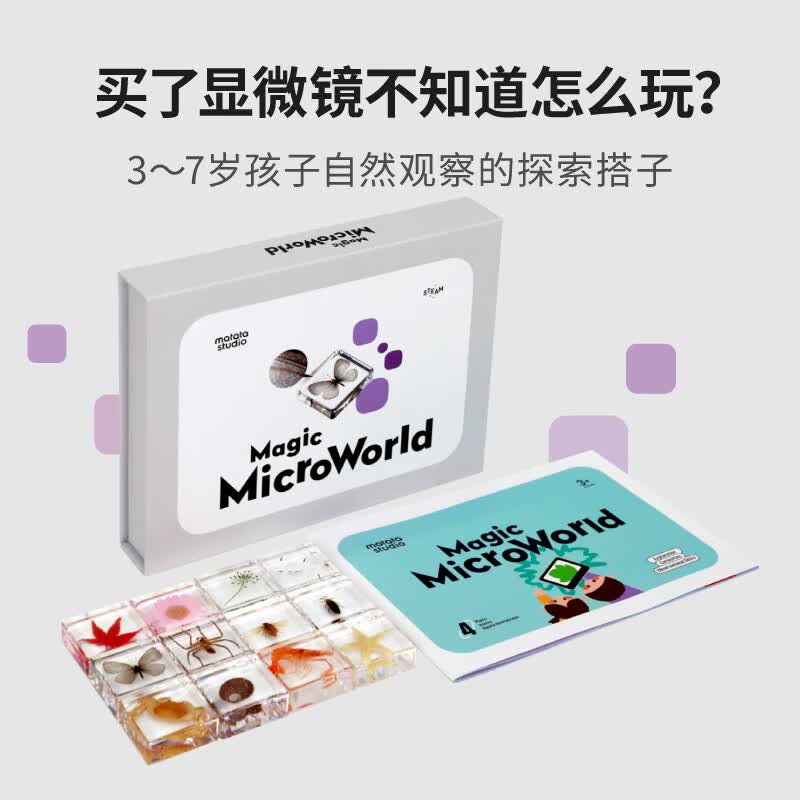 Matatalab【不含显微镜】昆虫标本动植物琥珀树脂标本含课程显微镜配套教具
