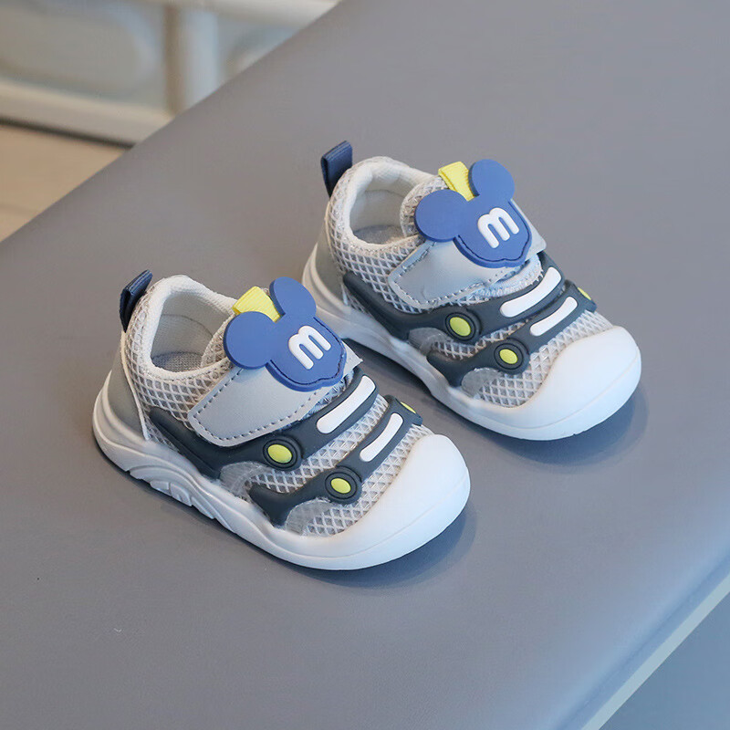 巴布豆（BOBDOG）春秋寶寶學(xué)步鞋網(wǎng)鞋透氣嬰兒鞋子男童女寶運(yùn)動(dòng)鞋單鞋防滑軟底小童 2601藍(lán)色 19 /內(nèi)長(zhǎng)13.5厘米