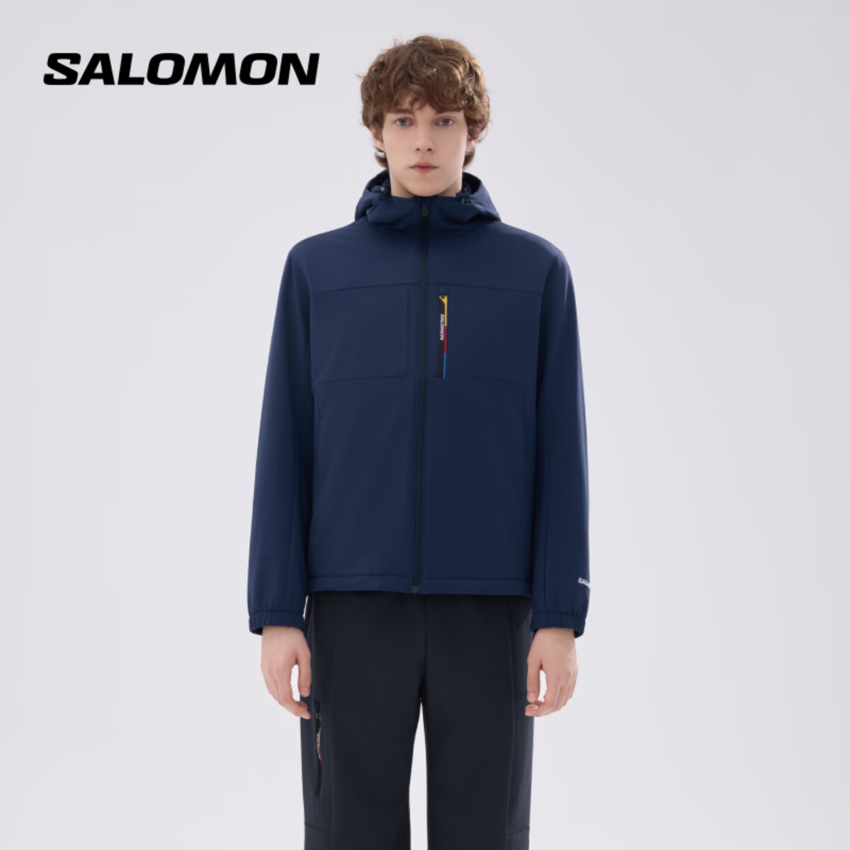 萨洛蒙（Salomon）男款 户外运动休闲透气防泼水软壳外套 ERGON PRO SOFTSHELL JKT 深藏青色 C30108 XL