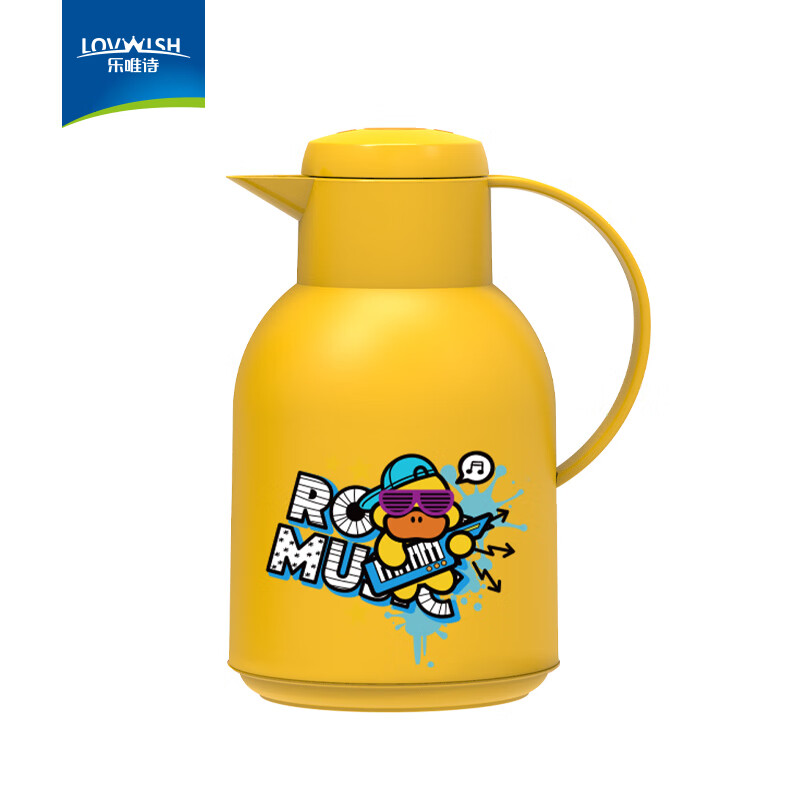 NERVISHI小黄鸭保温水壶家用保温壶大容量暖水壶温宿舍热水壶学生热水暖瓶 小黄鸭联名款保温壶【按压款】1L
