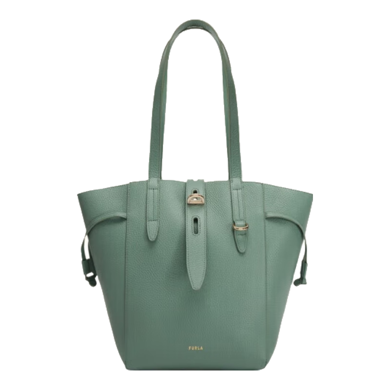 芙拉（FURLA）【價(jià)保11.11】NET女士牛皮中號(hào)經(jīng)典菜籃子上班族通勤手提托特包 孔雀石綠
