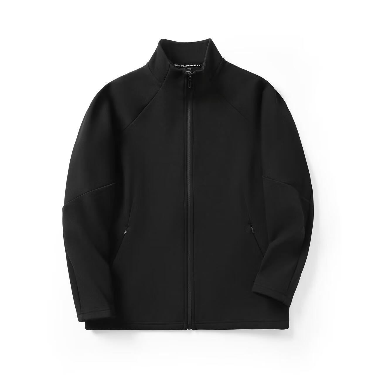 轻奢简约 秋冬时尚休闲运动户外机能保暖抓绒立领夹克男士外套 黑色1515 3XL 180-200斤