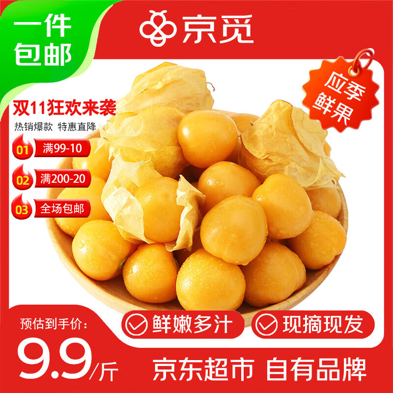 京觅 东北姑娘果 2斤装带箱 灯笼果黄菇娘洋姑娘果水果 源头直发