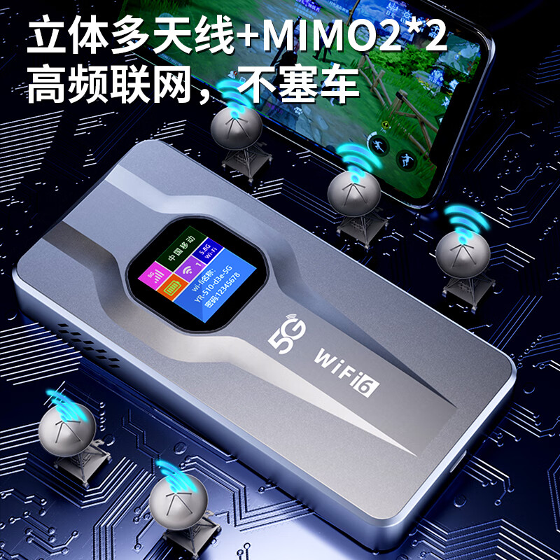 智创当下5g随身WiFi6移动mifi便携式cpe路由器千兆宽带热点网络无线网卡全国通用 【轻灵银】千兆双频wifi6极速启航