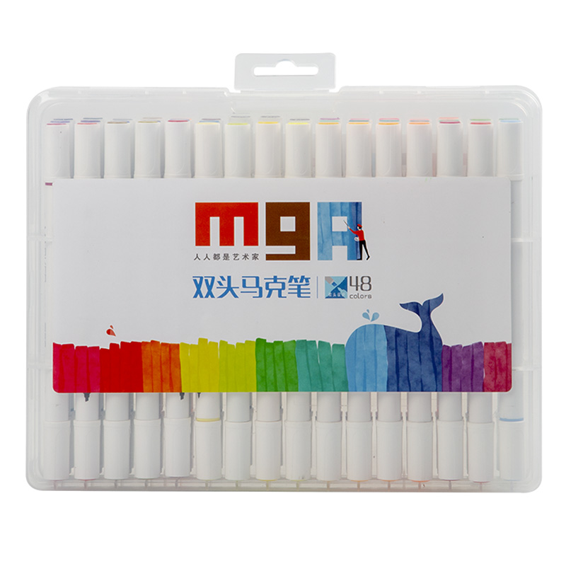 晨光(M&G)文具48色细杆马克笔 学生重点标记记号笔 MGARTS系列儿童涂鸦绘画笔 48支/盒ZPMV0704