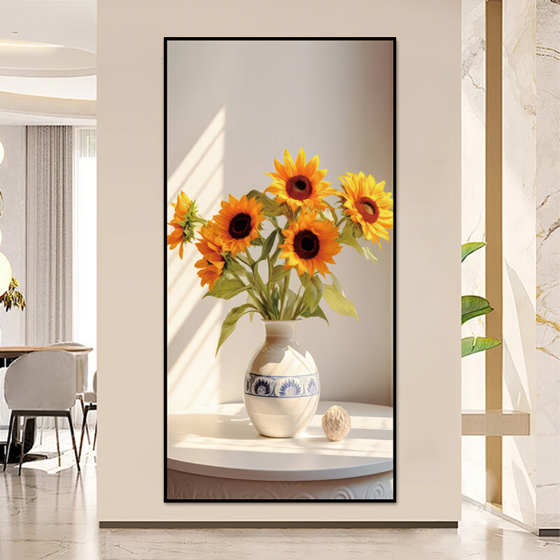 艾思尚自粘玄关装饰画绿植走廊过道入户正对门3d立体墙贴纸壁画寓意好 001.光影绿植 宽100厘米-高200厘米