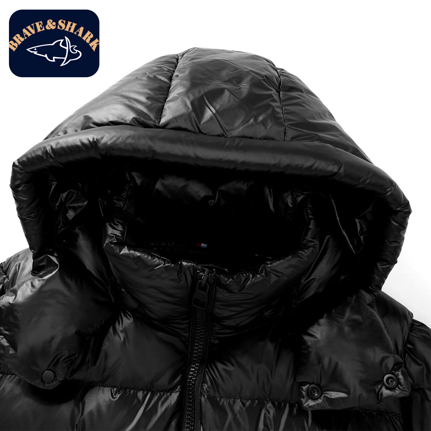 勇士鲨鱼（BRAVE&SHARK）白鹅绒短款羽绒服男2025冬季新款休闲可脱卸帽加厚保暖外套男 紫色 4XL 推荐200-220斤