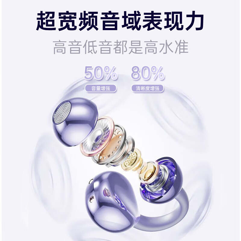 拾光兽T-BEAST Z20 开放式蓝牙耳机骨传导概念无线运动跑步长续航通话降噪【开放不漏音丨久戴无痛感】 【玫瑰金】Ai实时翻译+舒服佩戴