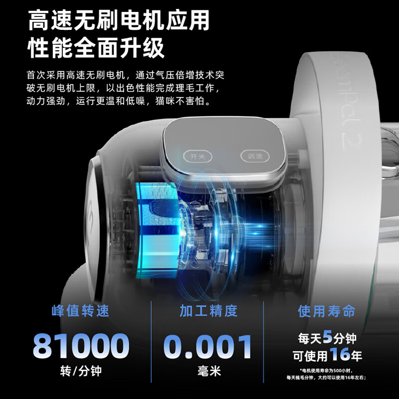 毛妈妈45dB零感无线理毛器宠物剃毛器多功能猫狗梳毛吸毛G2Ultra六合一 6合1无线款