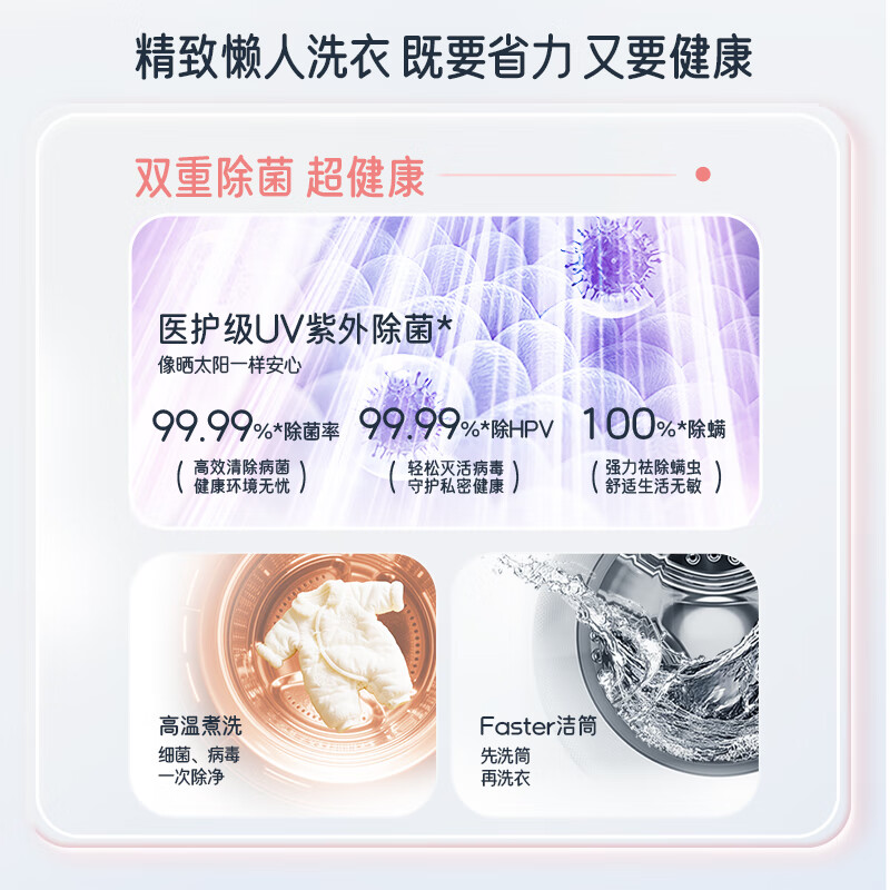 统帅(Leader)海尔出品 懒人内衣裤双桶洗衣机 2KG洗烘 双筒小型迷你 家电补贴XQGL20-ZHBD671WU1 张呈同款