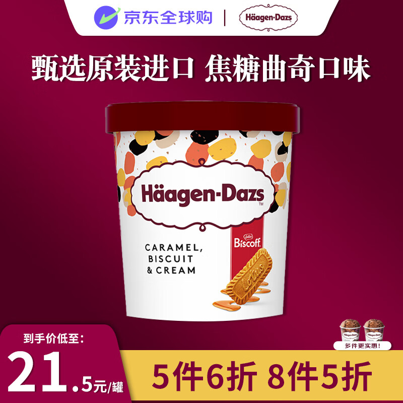 哈根达斯（Haagen-Dazs）焦糖饼干奶油冰淇淋 100ml/杯 小杯装