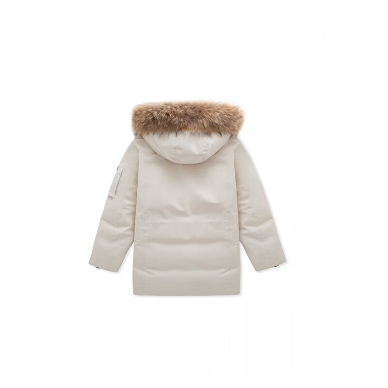 MLB男女张凌赫中长款户外时尚羽绒服加厚鹅绒工装风毛领服24秋冬 纽约洋基队/奶白色 XL