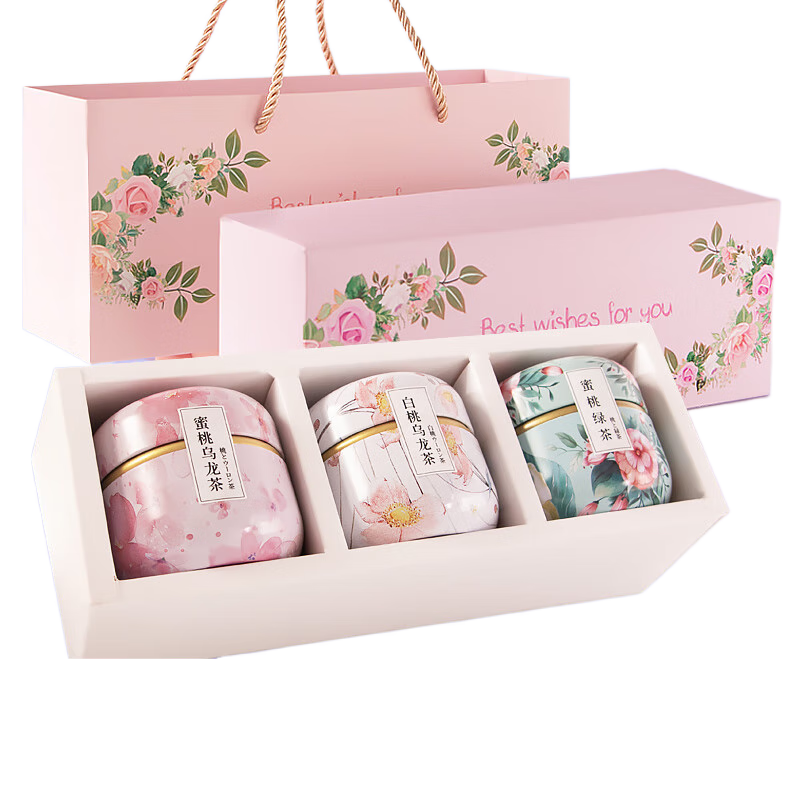 中閩飄香(zmpx)花茶禮盒裝組合蜜桃白桃烏龍茶綠茶冷袋泡茶禮品節(jié)日女生節(jié)禮盒 【顏值呵護(hù)】(蜜桃烏龍+白桃烏龍+蜜桃綠茶+禮盒裝