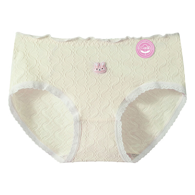 稚蝶7A仰菌婴儿棉 内裤女纯棉透气日系中腰 可爱少女学生三角裤头 混色 颜色随机 4条 L 【100-130斤】
