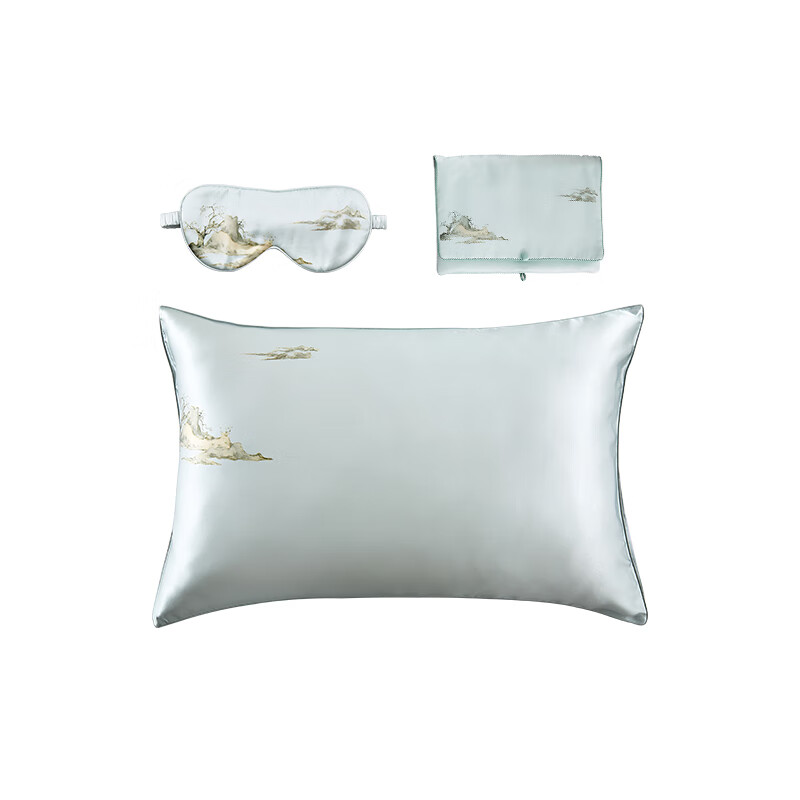 苏州博物館山色空濛桑蚕丝真丝旅行套装眼罩商务礼盒礼品女士生日礼物送妈妈 山色空濛套装