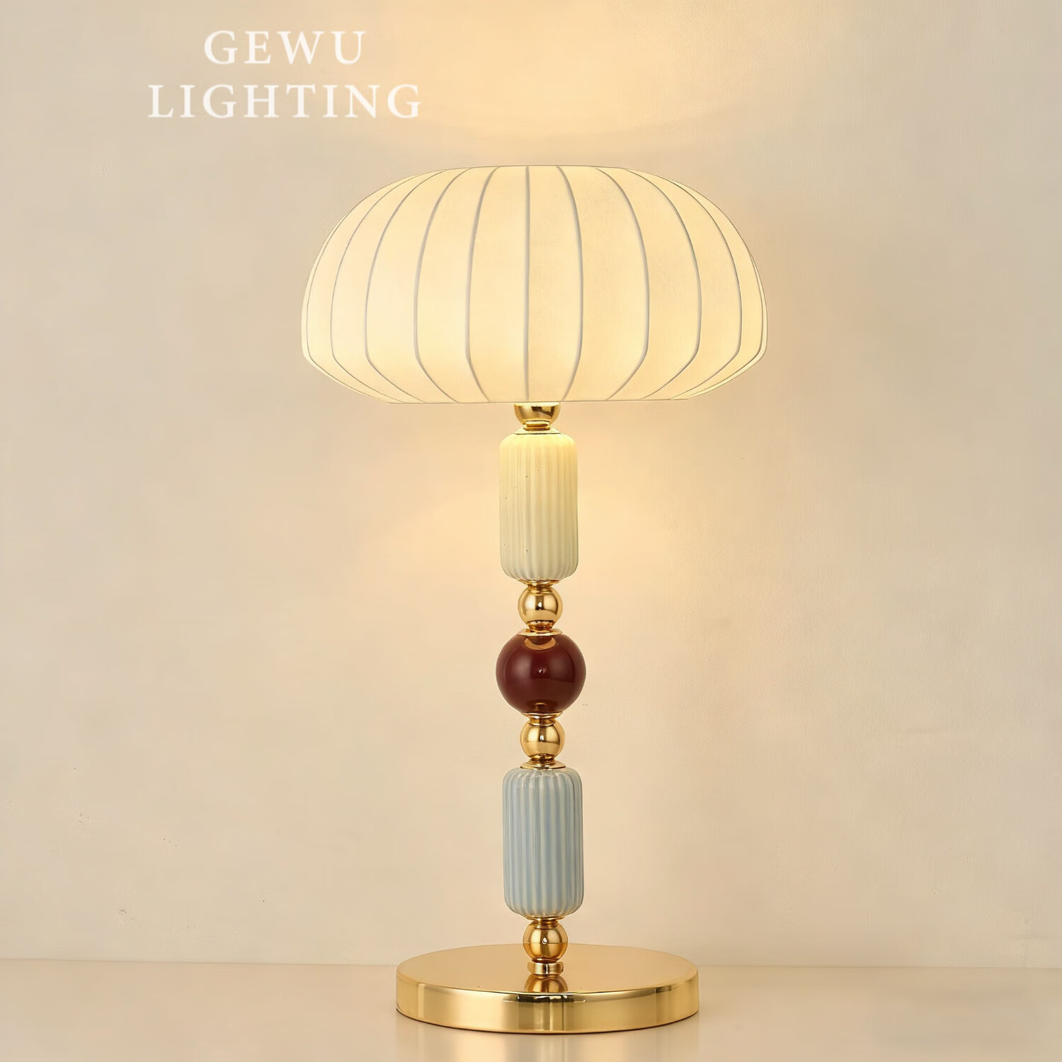 比达迩意大利设计师现代简约轻奢丹麦卧室陶瓷床头灯高级氛围台灯 意式棕色【三色变光】