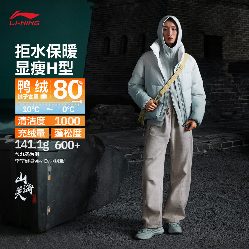李宁【走秀同款】火锅羽绒|防泼水抗静电女子新款鸭绒短羽绒服AYMV396