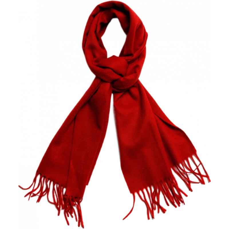 嫵經(jīng)典款小水紋春秋冬羊絨圍巾女雙面長(cháng)款純色百搭圍脖情侶 亮紅_新年紅