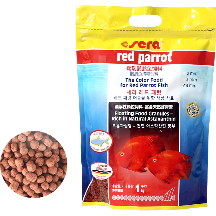 sera德國(guó)喜瑞鸚鵡魚飼料血鸚鵡魚增紅飼料發(fā)財(cái)魚增紅增色飼料魚糧魚食 1000克/袋 大顆粒