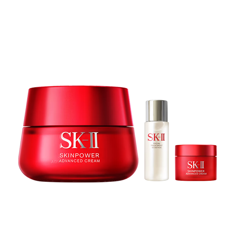 SK-II大红瓶套装滋润面霜80g+神仙水30ml+面霜15g女生sk2生日新年礼物
