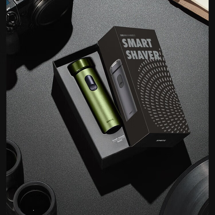須眉男士智能電動剃須刀單頭旋轉式刮胡刀T6便攜款剃須刀全身水洗Type-C充電刮胡刀節(jié)日禮盒送男友 【T6標準版 無屏顯】墨黛綠  IPX防水