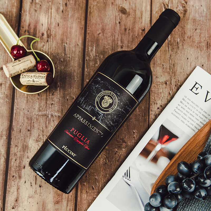 彼奇尼PICCINI意大利原瓶进口红酒彼奇尼枯藤普利亚红葡萄酒单支750ML