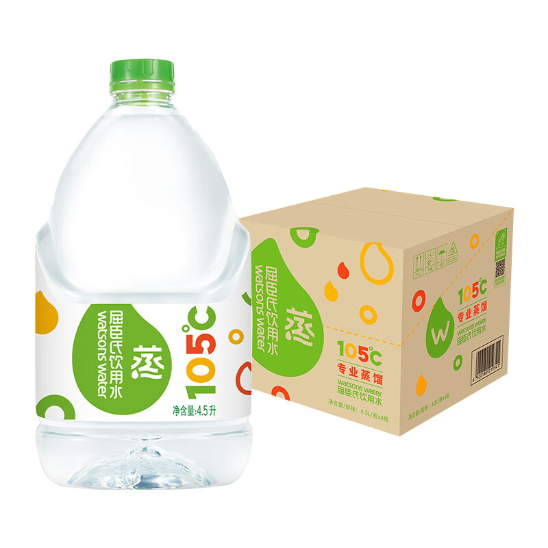 屈臣氏饮用水高温蒸馏制法大桶装整箱补水敷脸肤非矿泉 1件