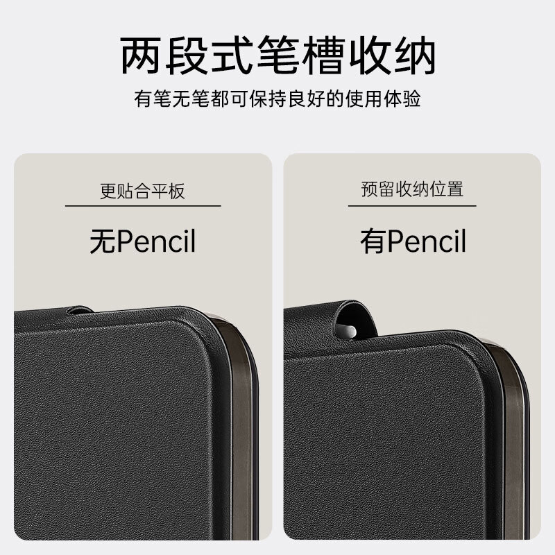 亿色【新款】iPad pro保护壳Air7/6/5/4保护套M5/4/3芯片11/13英寸苹果平板电脑三折轻薄防摔抗弯全包 半透黑 iPad Pro12.9英寸【21/22款】