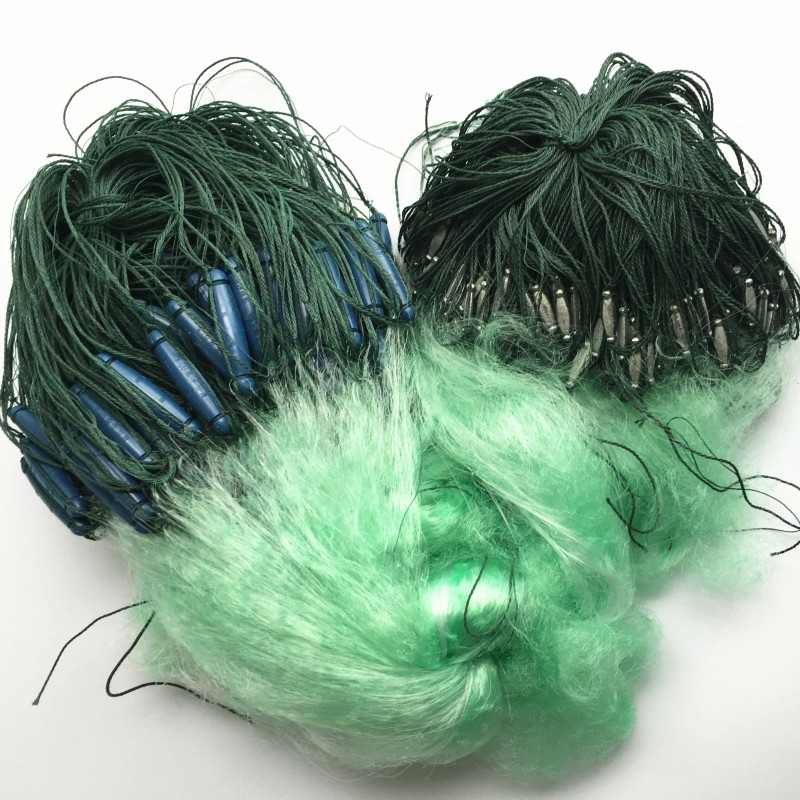 槐渔 8-30米高260米长三层网 高强度丝渔网 三层粘鱼网 鱼尾坠鱼网 8