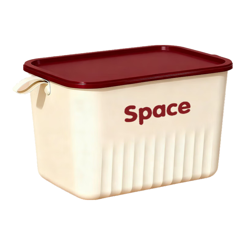 【百万爆款】奶油风收纳箱特大号带盖杂物整理衣物化妆品玩具储物 【热销】高款特大号-带盖