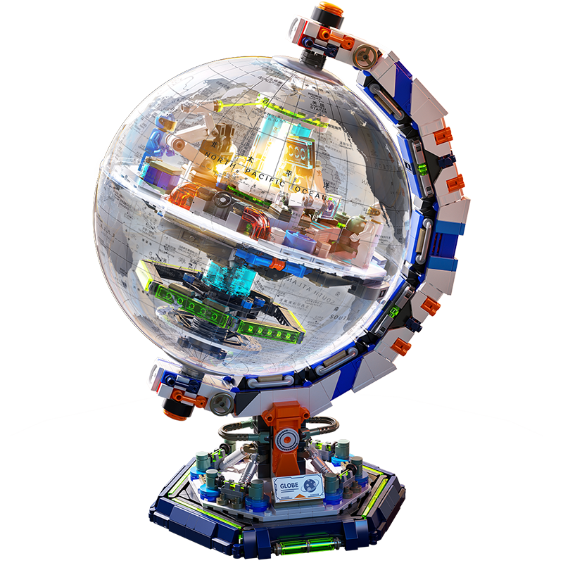星涯优品积木拼装地球仪空间站模型科教儿童玩具小学生6-12岁男孩生日礼物