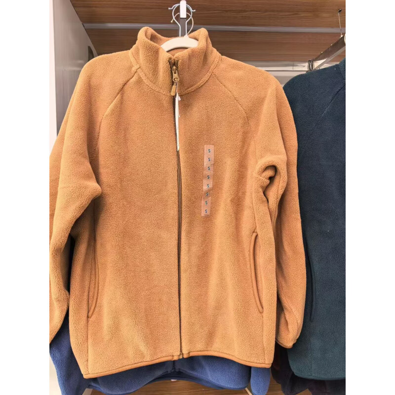 试衣间同款装女装摇粒绒拉链茄克/长袖外套夹克25秋冬新款479792 驼色 S