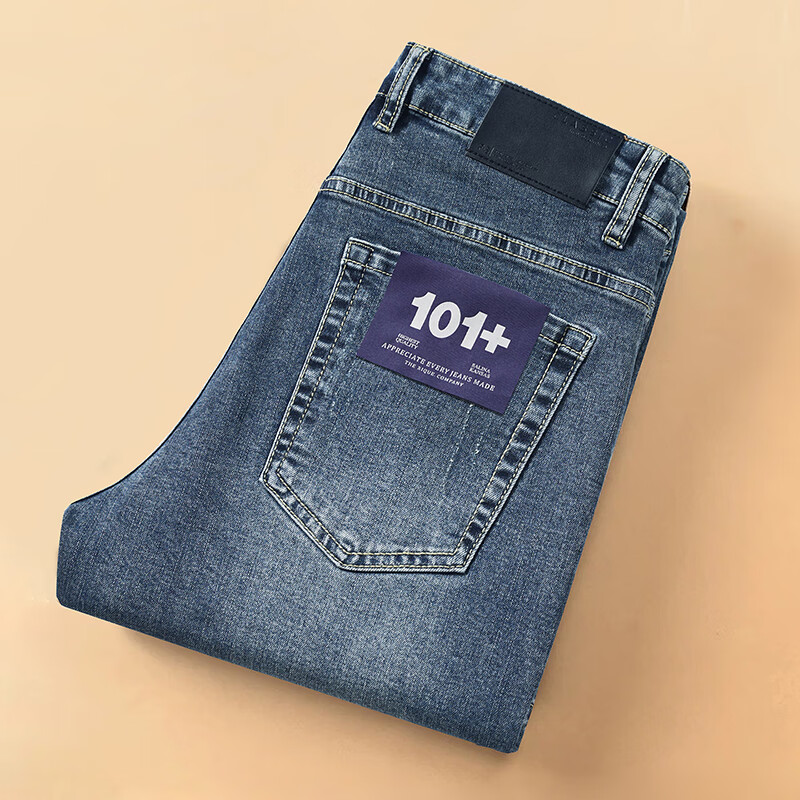 香港高端牛仔裤男士2025新款秋冬款弹力修身直筒潮牌高端休闲长裤 蓝灰色 1213 34 【2尺7】