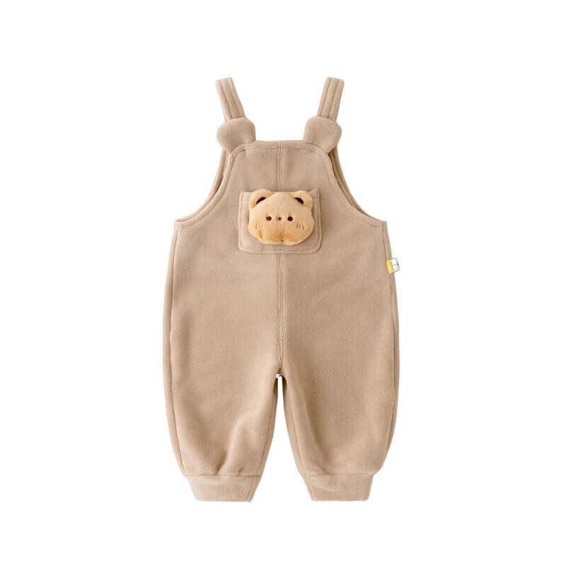 嘟嘟家儿童背带裤冬季新款宝宝长裤冬装男童女童柔软裤子保暖童装卡通款 粉色 100