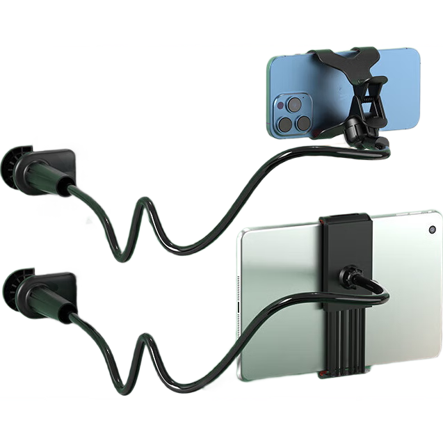 手机懒人支架床头手机架床边桌面躺着追剧宿舍床上看电视通用手机平板通用直播拍摄支撑架子 懒人支架-双夹款-0.7m-白色-1个