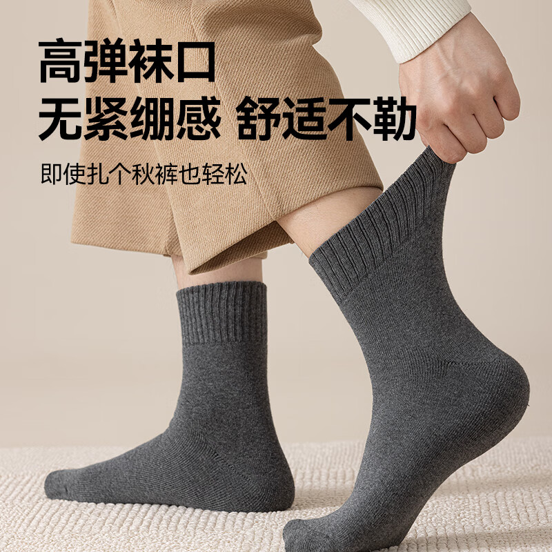 京东京造袜子男秋冬袜子全毛圈加厚加绒保暖中长筒东北10A抗菌精梳棉袜
