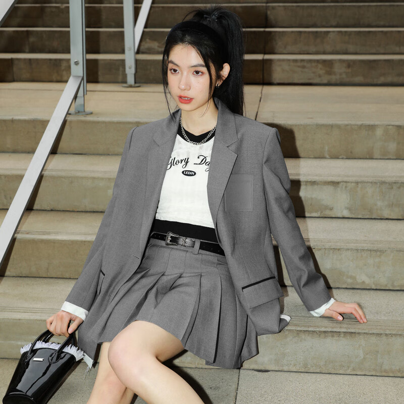 乐町简约廓形西装 灰色(预售2) XL