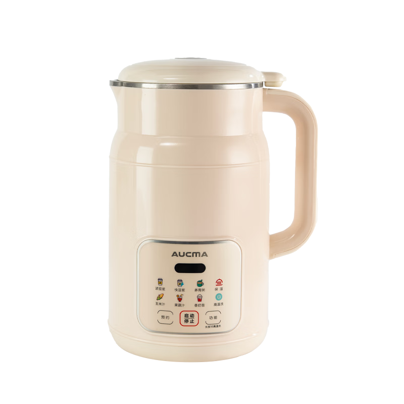 AUCMA钢盖豆浆机1L小型家用破壁机3-4人用多功能全自动免煮新款静音无渣自清洗免过滤辅食料理机M521